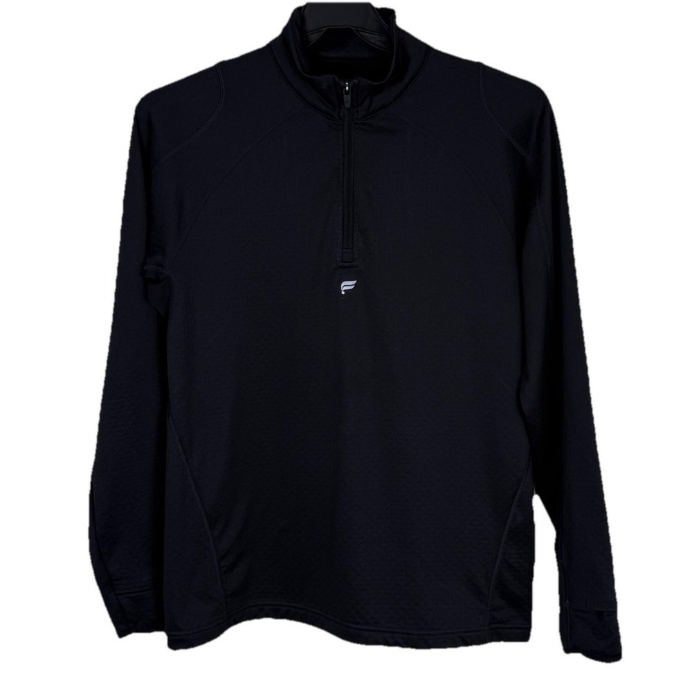 Fabletics The Apex 1/4 Zip Pullover Men's Medium Black Training Jacket‎ Athletic